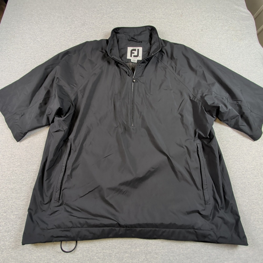 FootJoy DryJoys Tour Collection Mens XXL Black Short Sleeve Golf Windshirt